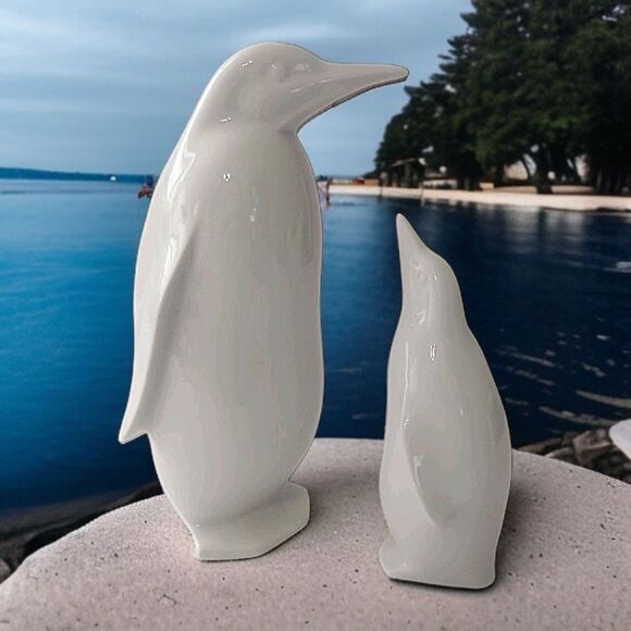 2 Otagiri Porcelain Penguin Figures Japan OMC White Vintage Holiday Winter Decor - Picture 1 of 16